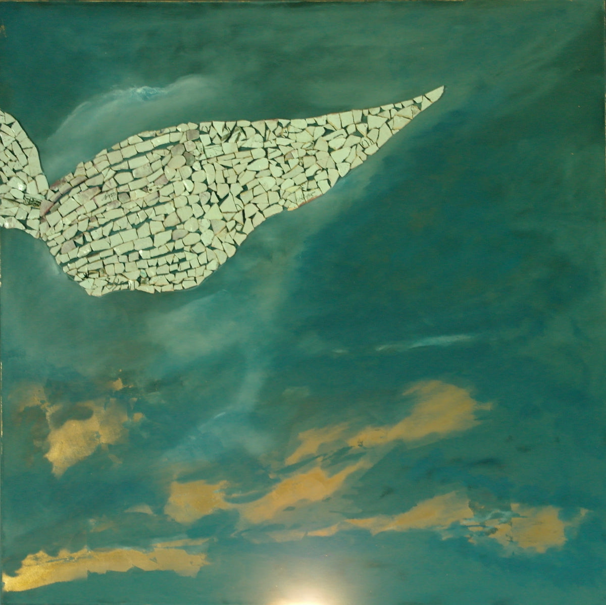 Michaela Haynes, Look Up Triptych1, (2025) mixed media on canvas, 110x110cm x 3